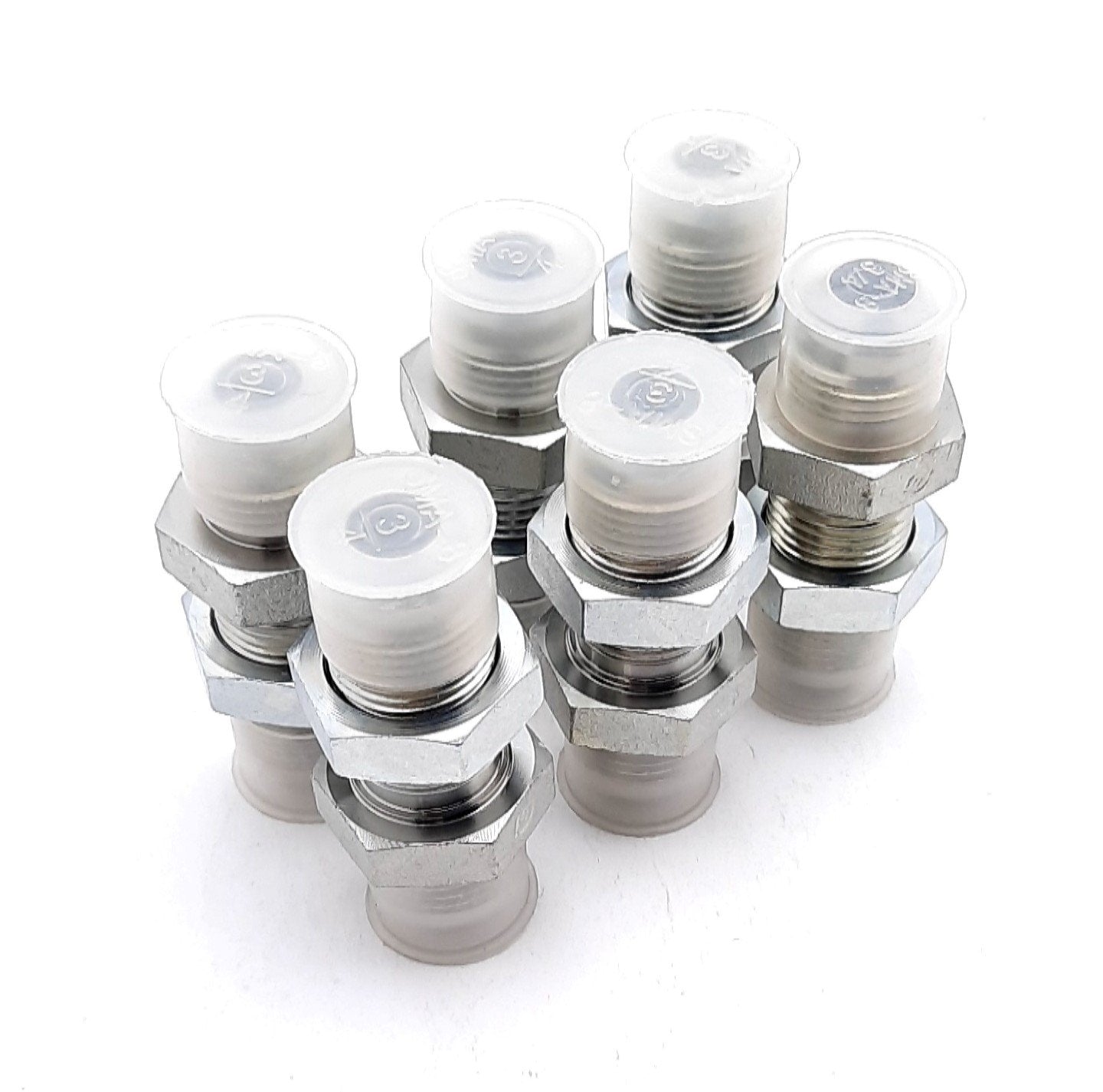 New Lot of 6 Brennan Bi 2700-LN-08-08 Male JIC Bulkhead With Nut 1/2"