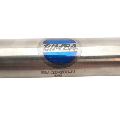 New Bimba EM-20-200-U Pneumatic Cylinder, ø20mm Bore, 200mm Stroke, 1.0MPa Max, G1/8