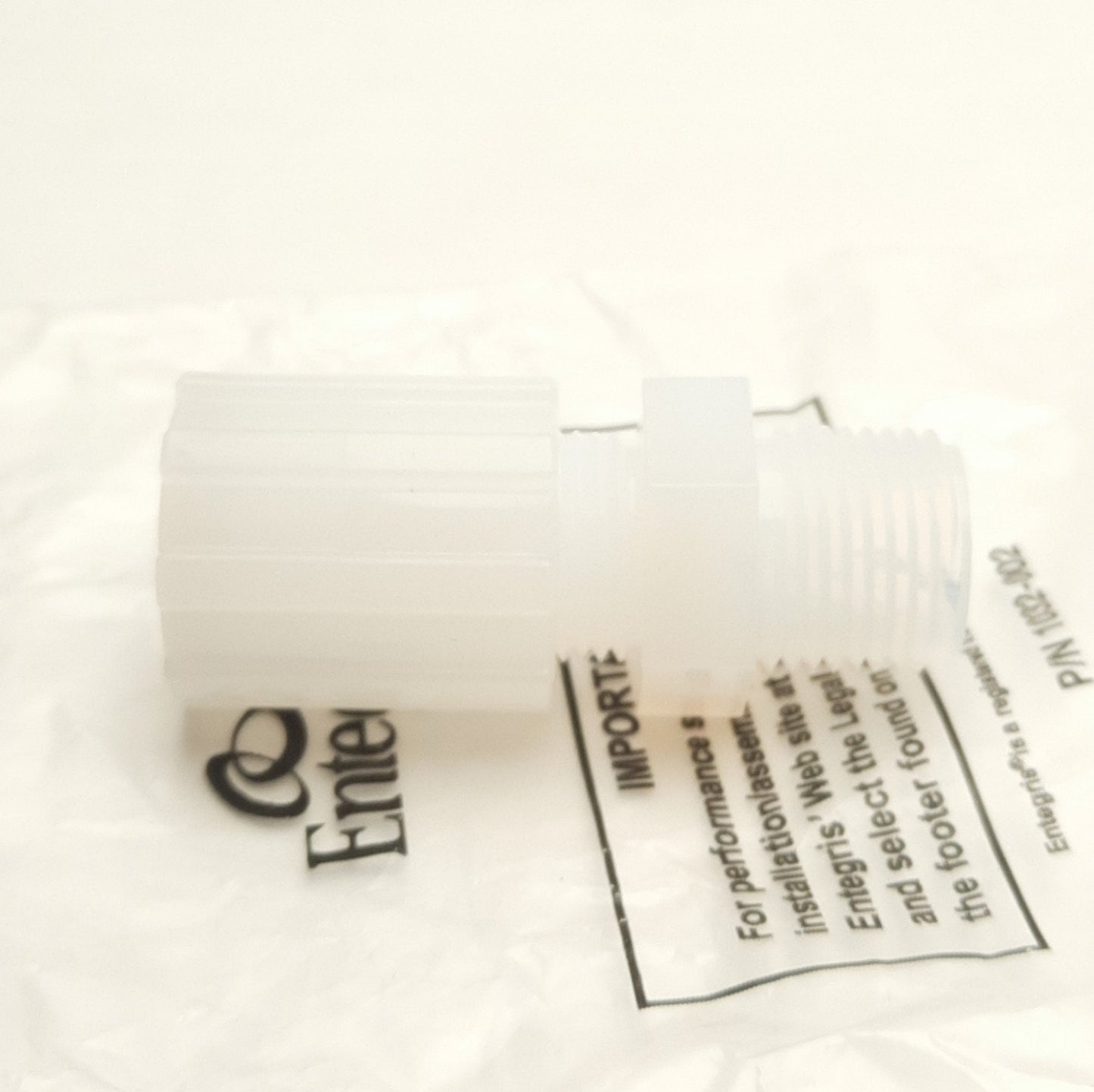 New Lot of 2 Entegris C6-6FN-1 Flaretek Straight Adapter, 3/8" Tube to 3/8" MNPT PFA