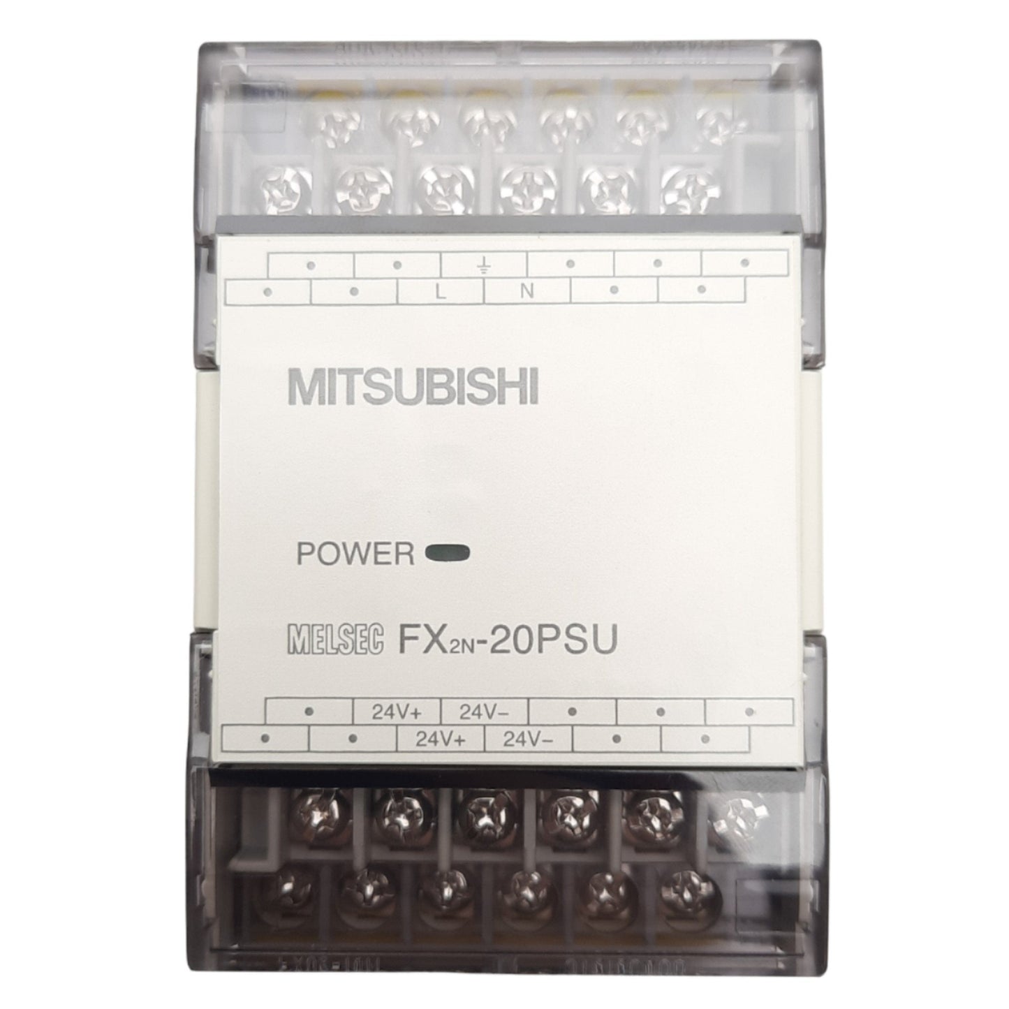 New Mitsubishi FX2N-20PSU PLC Power Supply, 100-240 VAC In, 24DC Out, 2A, DIN Rail