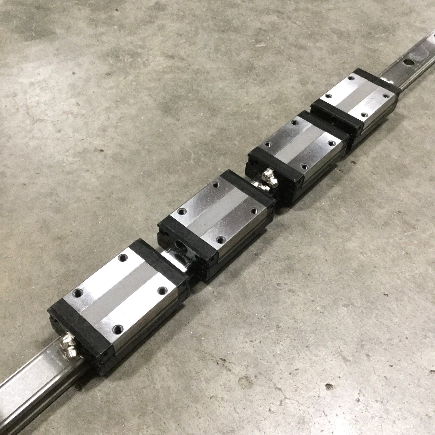 Used THK SSR20 Linear Ball Bearing Block Carriage Slides (x4) on 1420mm Guide Rail