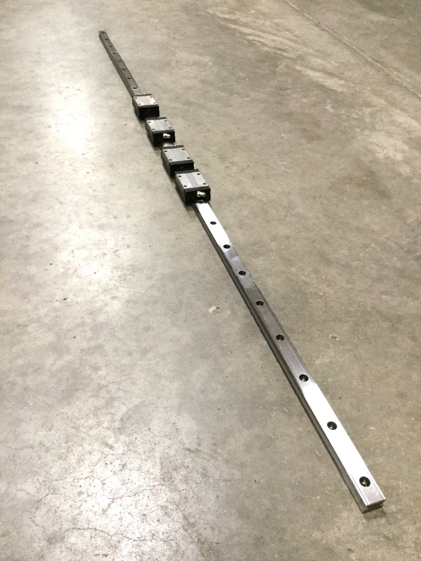 Used THK SSR20 Linear Ball Bearing Block Carriage Slides (x4) on 1420mm Guide Rail