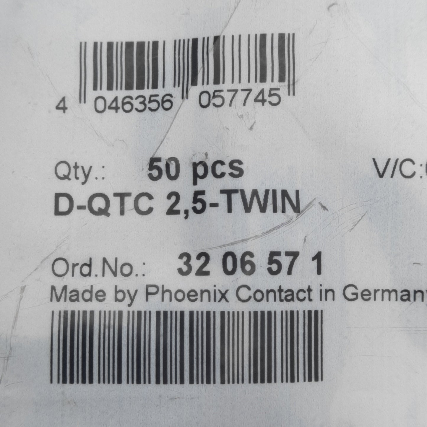 New Lot of 50 Phoenix Contact 3206571 Terminal Block End Cover, 82.5 x 31.6 x 2.2mm