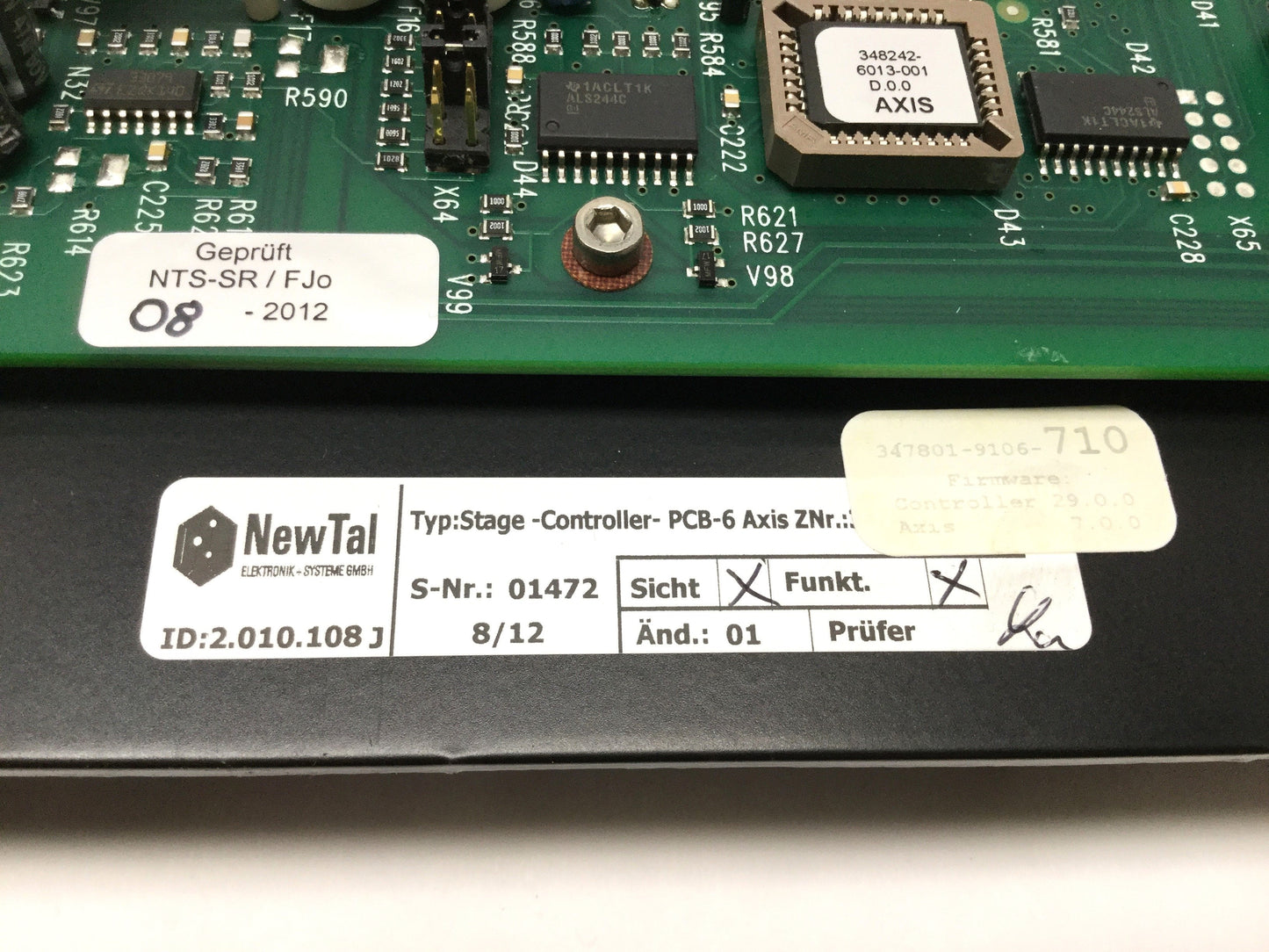 Used Zeiss 348242-9143-4302 6-Axis Stage Control Board PCB from GEMINI Supra 35VP SEM