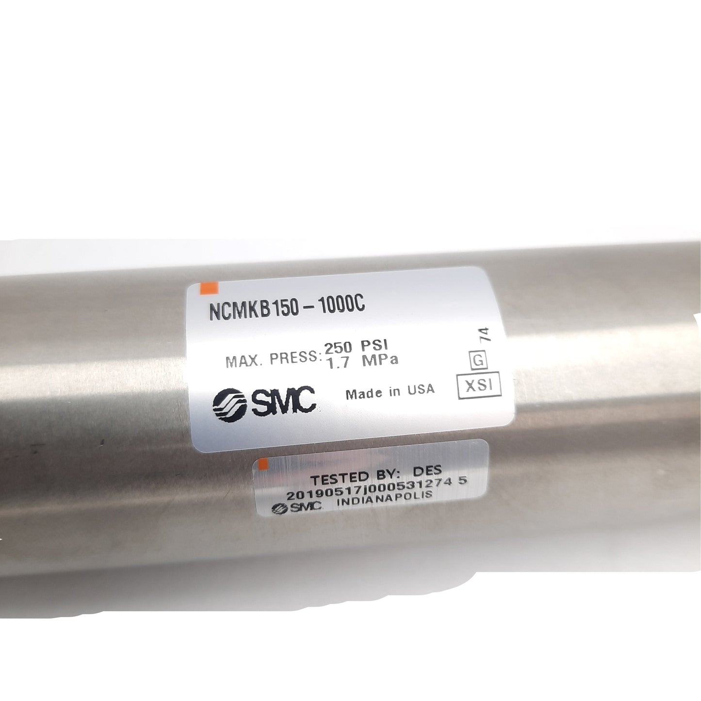 New SMC NCMKB150-1000C Stainless Steel Cylinder 1-1/2in Bore, 10in Stroke, 1/8in NPT
