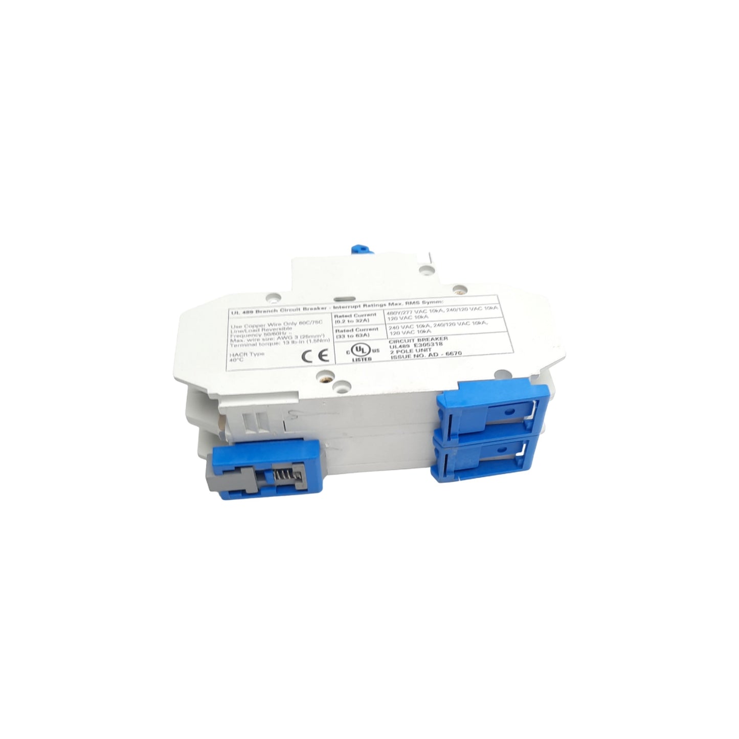 New Altech Corp 2DU12L Circuit Breaker 2 Pole, 480Y/277 VAC, 12A Rated Current
