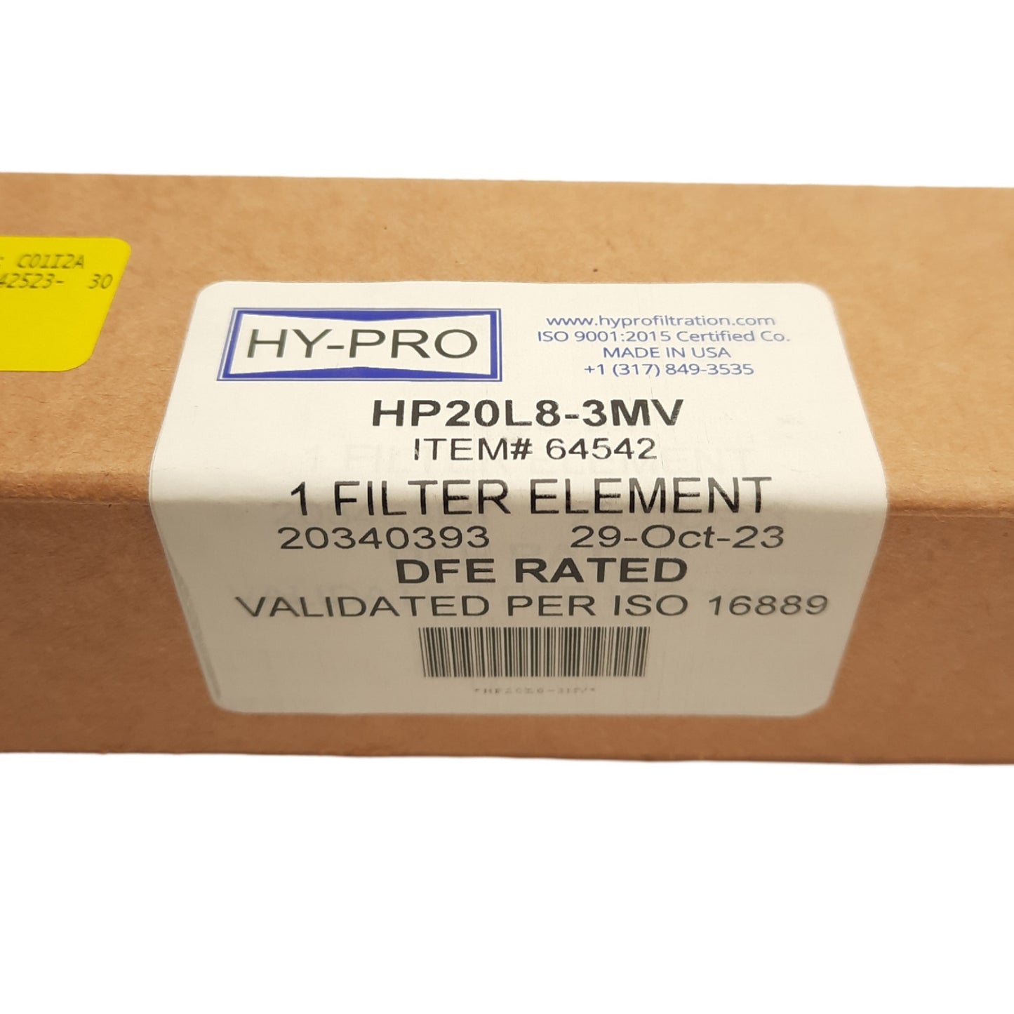New Hy-Pro HP20L8-3MV Filter Element 0.98 ID, ø1.76 x 8.26in Length, 3µm Filtration