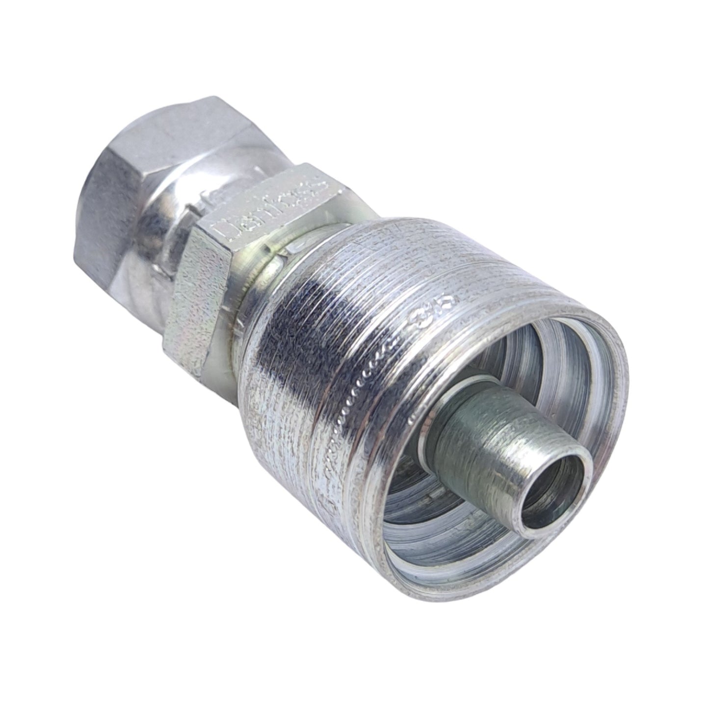 New Danfoss 1A6JM6 Straight Crimp Hose Fitting, Male JIS Seat, G 3/8, -6 Hose