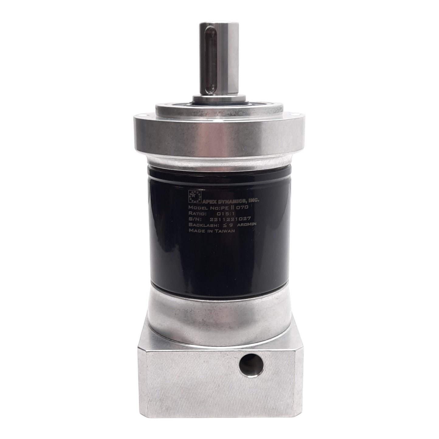 Used Apex Dynamics PEII070-015 Planetary Gearbox 15:1, ø16mm Shaft, ø14mm Input