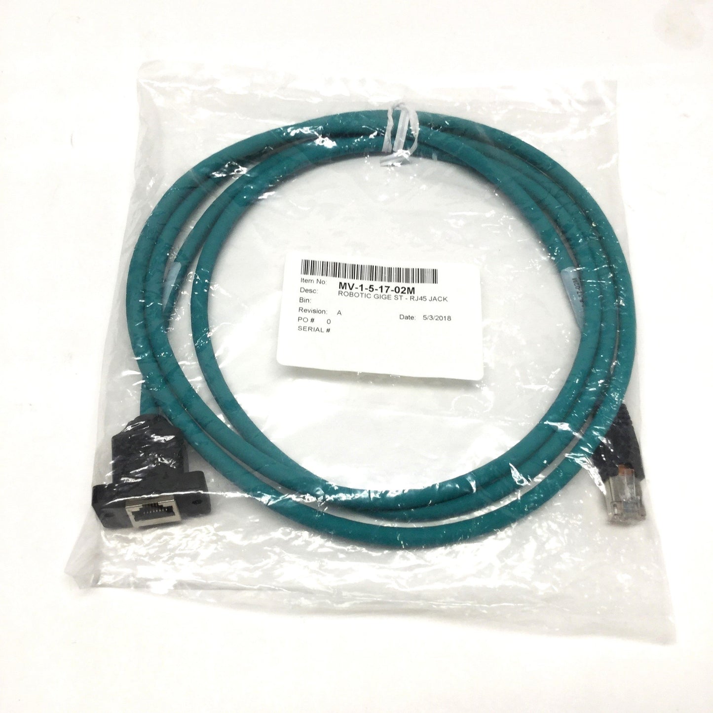 New CEI MV-1-5-17-2M GigE Machine Vision Robotic Ethernet Cable CAT5e RJ45-Jack, 2m