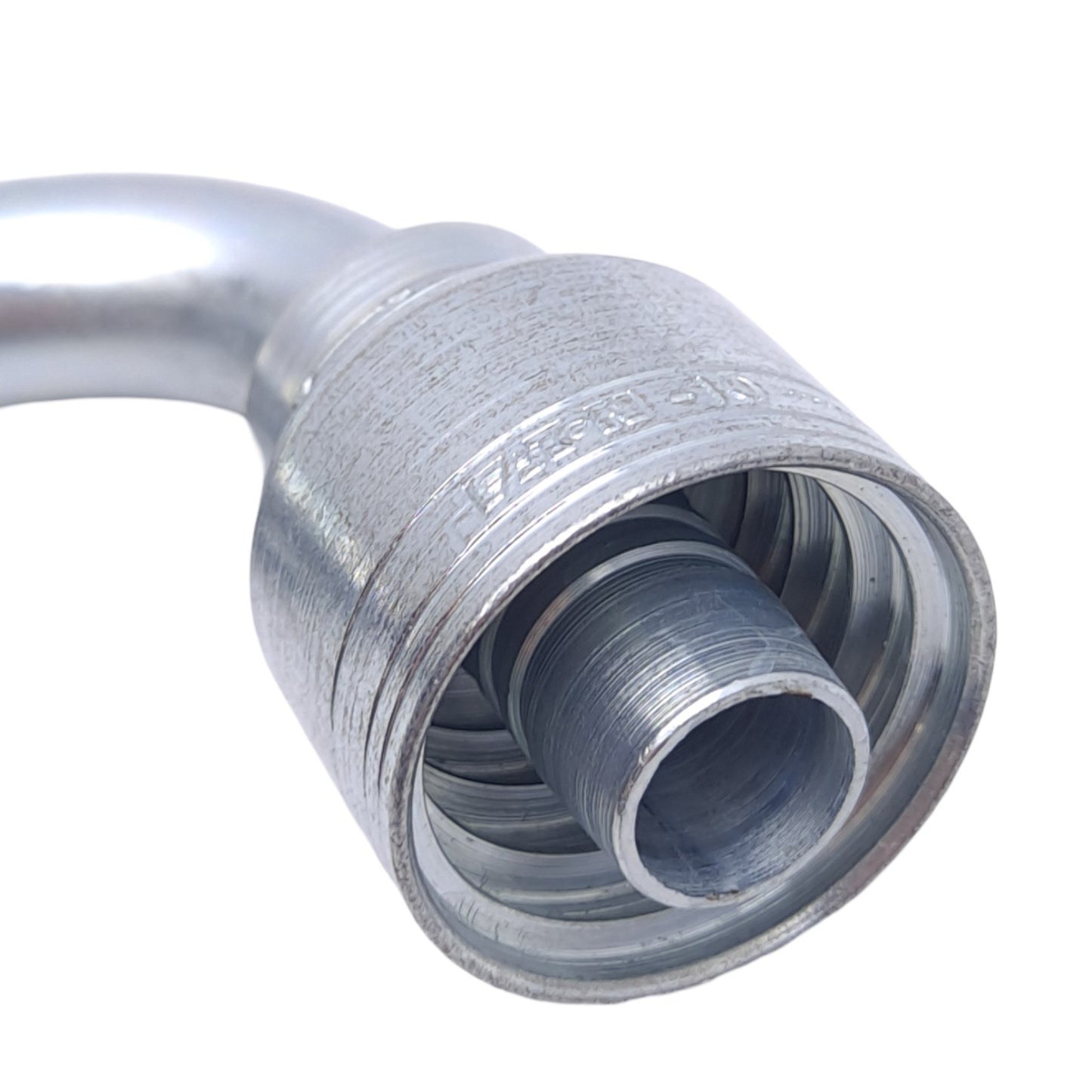 New Danfoss 1A10KSB10 Crimp Hose Fitting, 90° Elbow, Komatsu Split Flange, -10 Hose