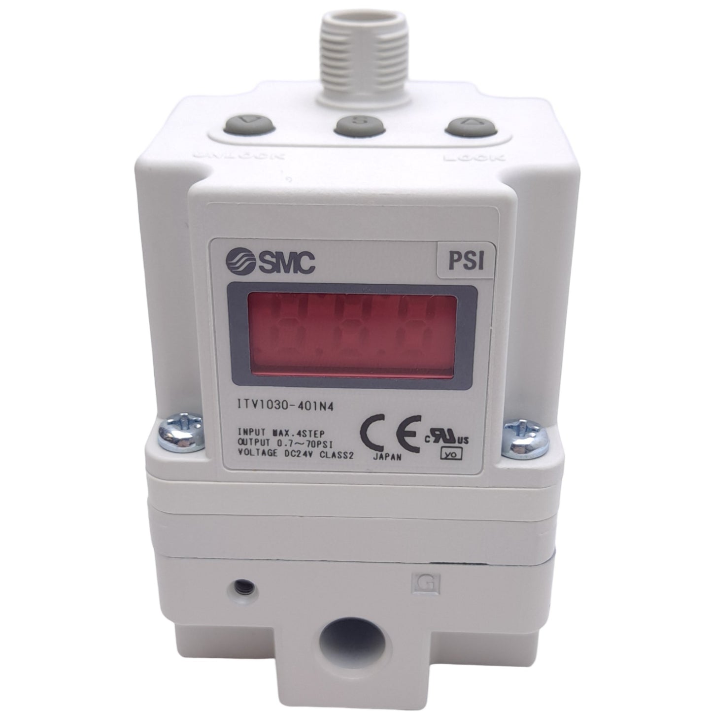 New SMC ITV1030-401N4 Electro-Pneumatic Regulator, 24VDC, 0.7 to 70 PSI, Rc 1/8