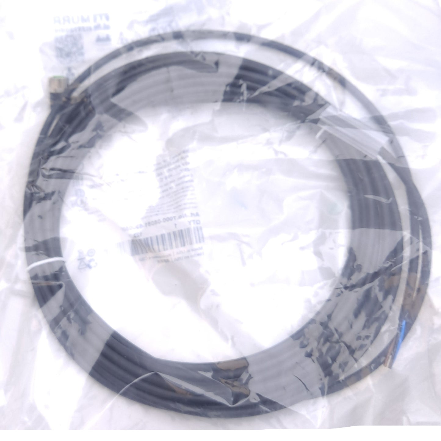 New Murr Elektronik 7000-08081-6300500 Cable, M8 3-Pin 90°Female to Flying Leads, 5m