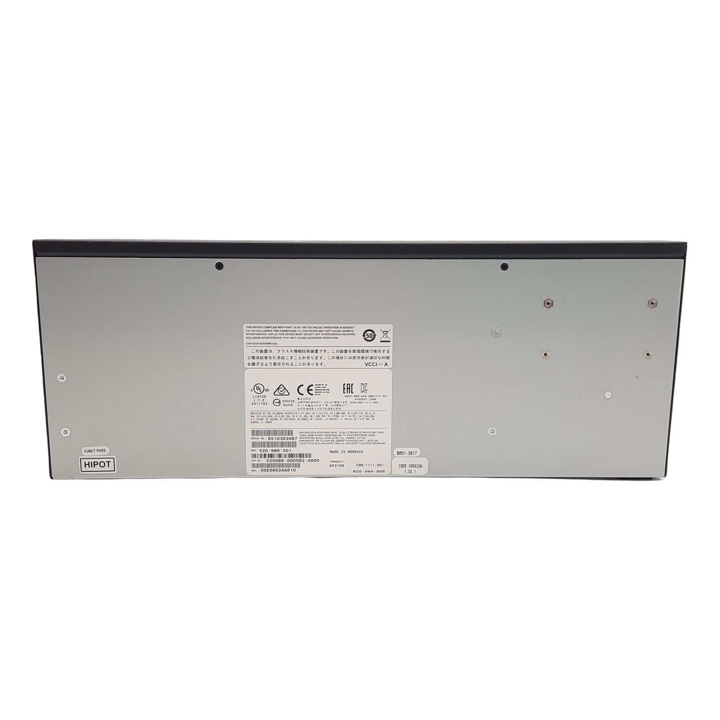 New Vertiv Avocent AV3108-001 KVM Over IP Ethernet Switch, 8-Ports, 100-240VAC