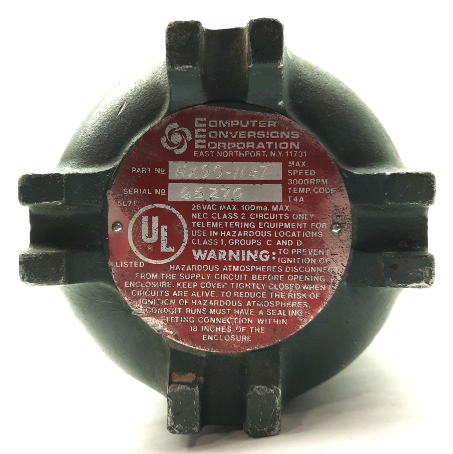Used Computer Conversions HX90-11GT Explosion Proof Resolver Transducer, 3000RPM
