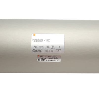 New SMC CG1BN63TN-100Z Round-Body Air Cylinder, 63mm Bore, 100mm Stroke, 1/8in NPT