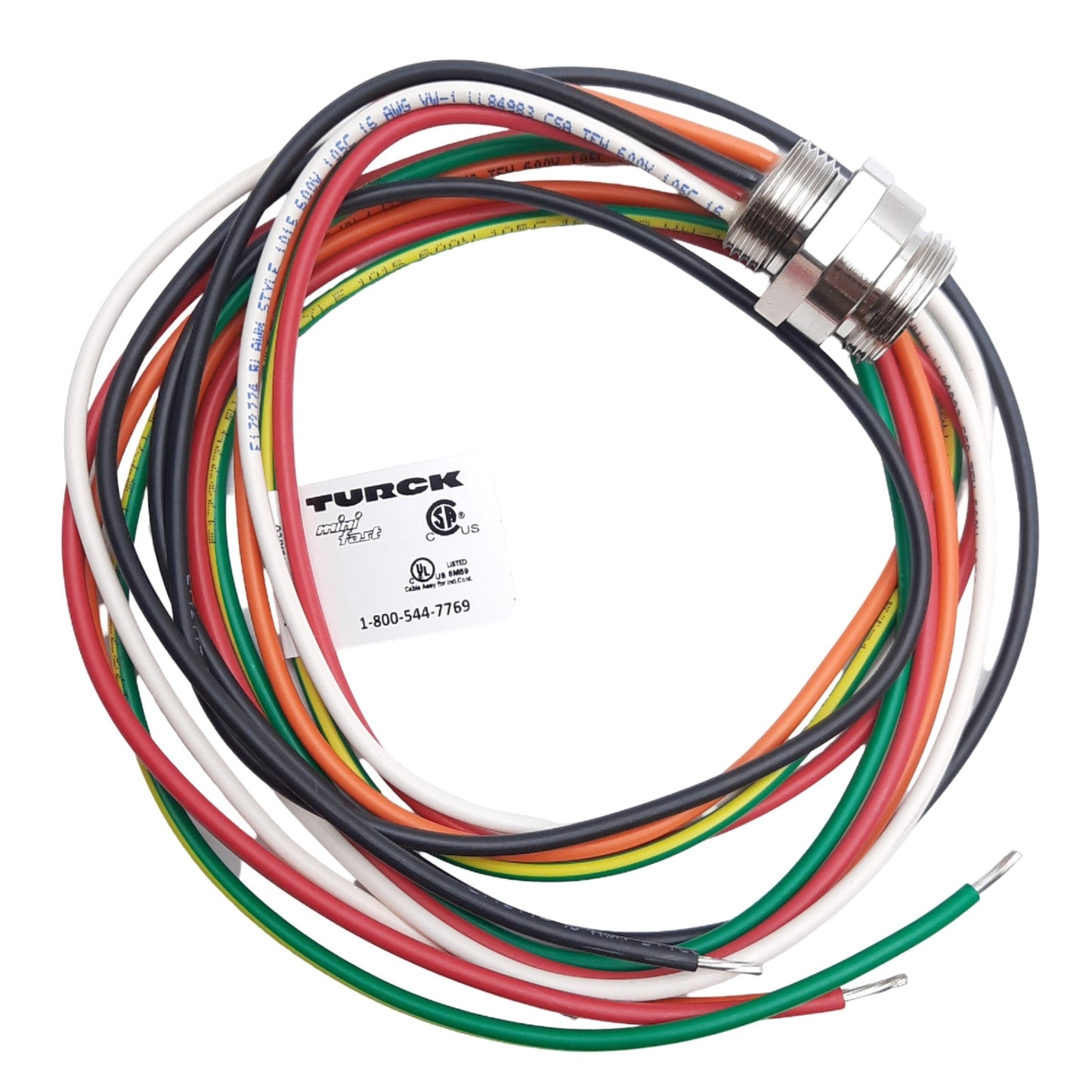 New Turck RSF 56-1M/M20 W/LN Front Mount Receptacle, Male 7/8″ MiniFast, 6-Pins