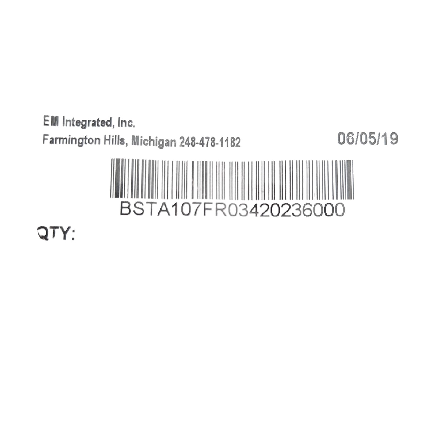 New EM Integrated BSTA107FR03420236000 923 Series M23 Short 6-P Power Connector