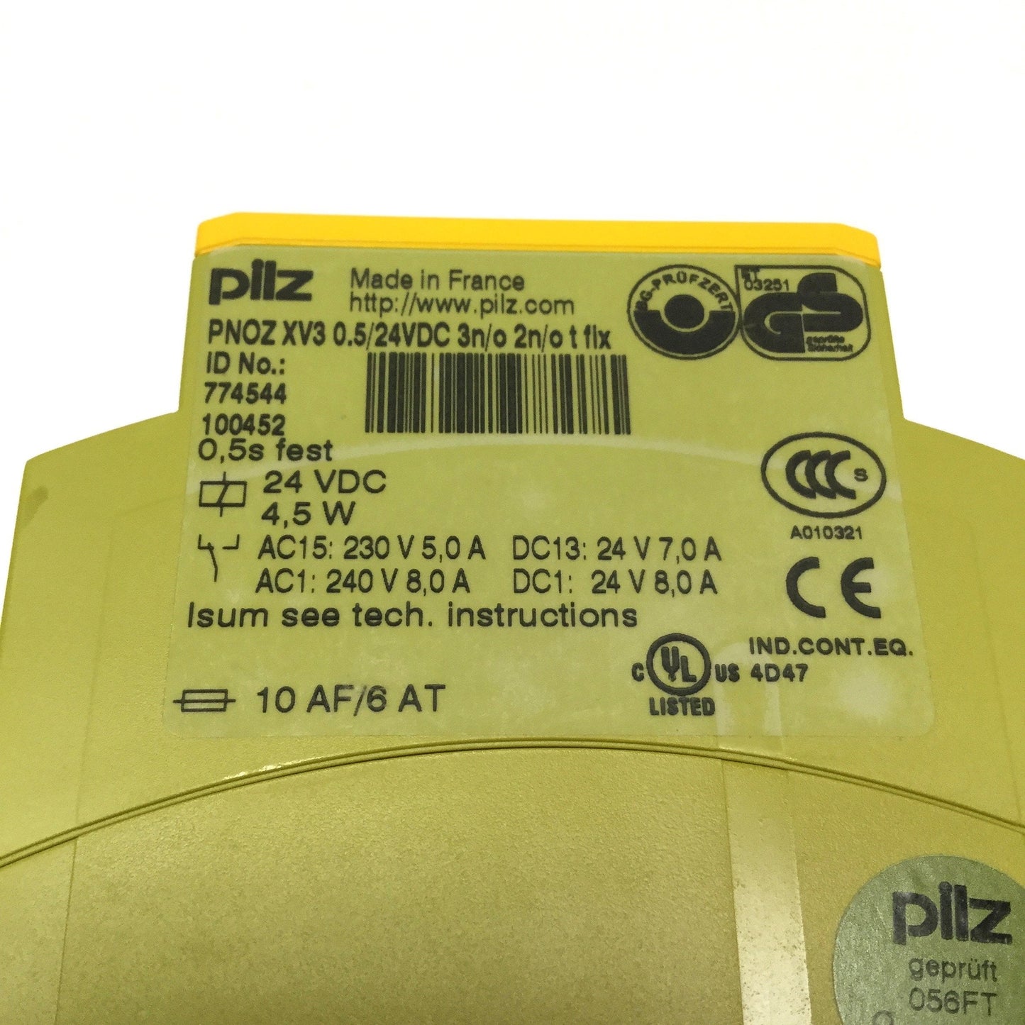 Used Pilz PNOZ X3 774310 E-STOP Relay Safety Gate Monitor 24VAC/24VDC 3NO-1NC-1SO