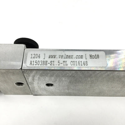 Used Velmex A1503BE-S1.5-TL UniSlide Manual Linear Actuator Stage Table, 1.5" Stroke