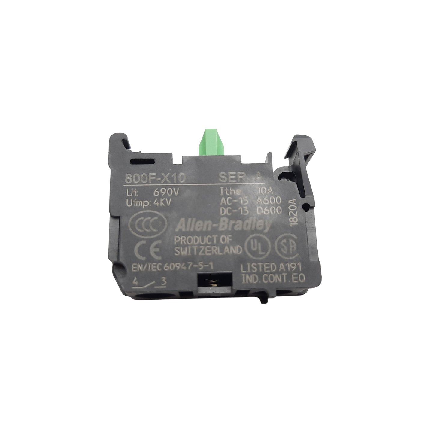 New Allen Bradley 800FM-MT64MX11L Push Button E-Stop 1 NCLB, 1 NO, 22.5mm Mounting