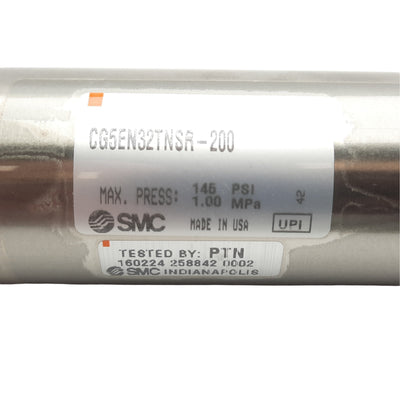 New SMC CG5EN32TNSR-200 Pneumatic Cylinder, 32mm Bore, 1/8 NPT, 200mm Stroke