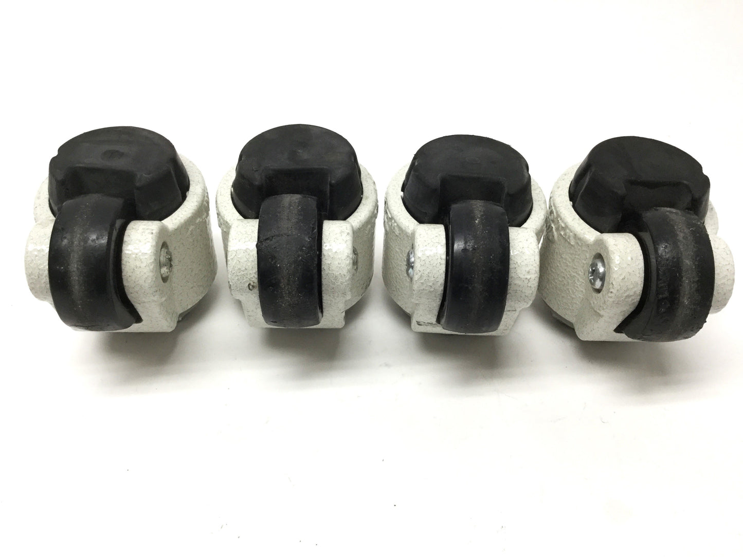 Used Lot of 4 WMI-40 Light-Duty Leveling Wheels 60lb/Caster Rating, M8 Stem Thread