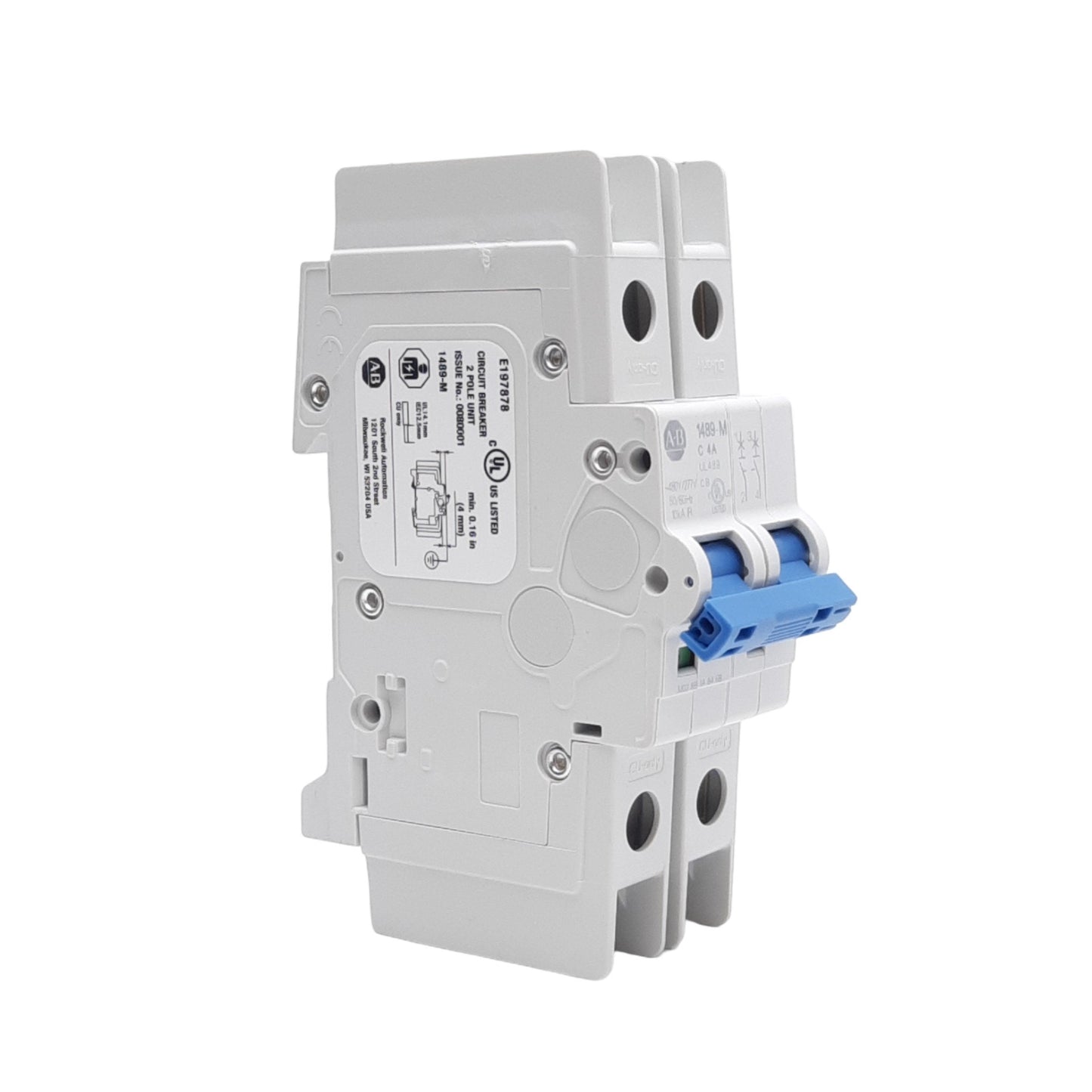 New Allen Bradley 1489-M2C040 Circuit Breaker, 480Y/277V AC, 96V DC, 4A, 2-Pole