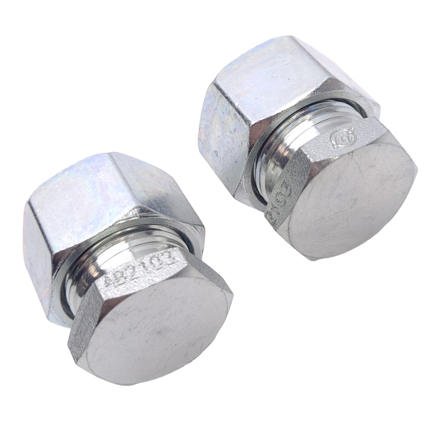 New Lot of 2 Brennan D2408-L15 Hydraulic MBT Plugs w/ Tube Nut, ø15mm M22x1.5, 400Ba