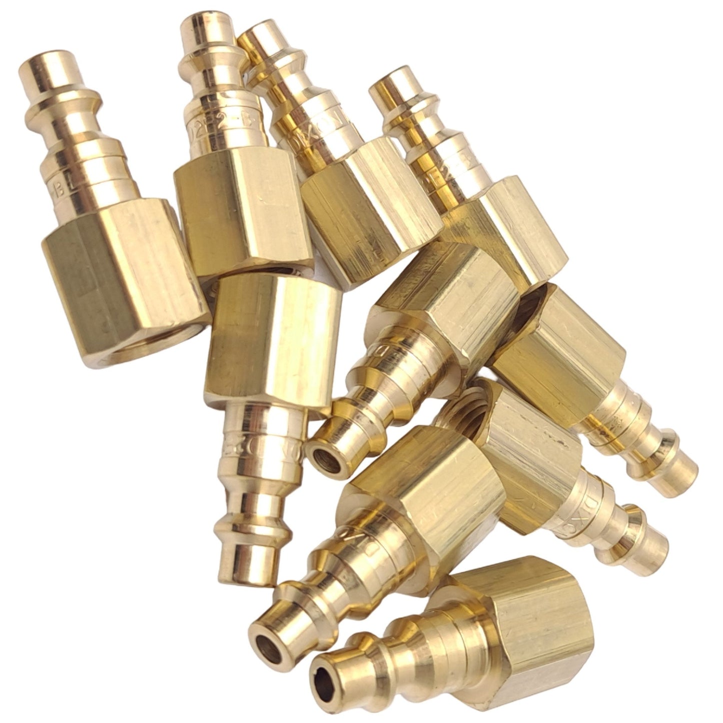 New Lot of 10 Dixon D2F2-B Pneumatic Plugs, 1/4in NPTF, 1.66in Length, 300 PSI Max