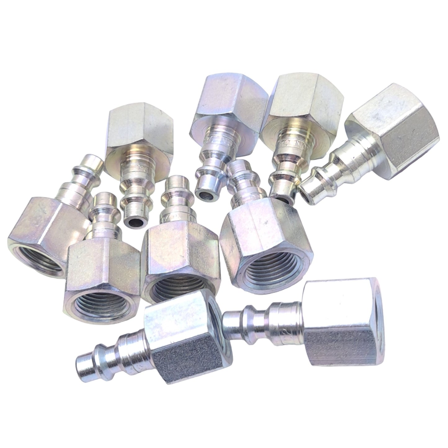 New Lot of 10 Dixon D2F3 Pneumatic Plugs, ø1/4in x 1.66in, 3/8in NPTF, 500 PSI Max