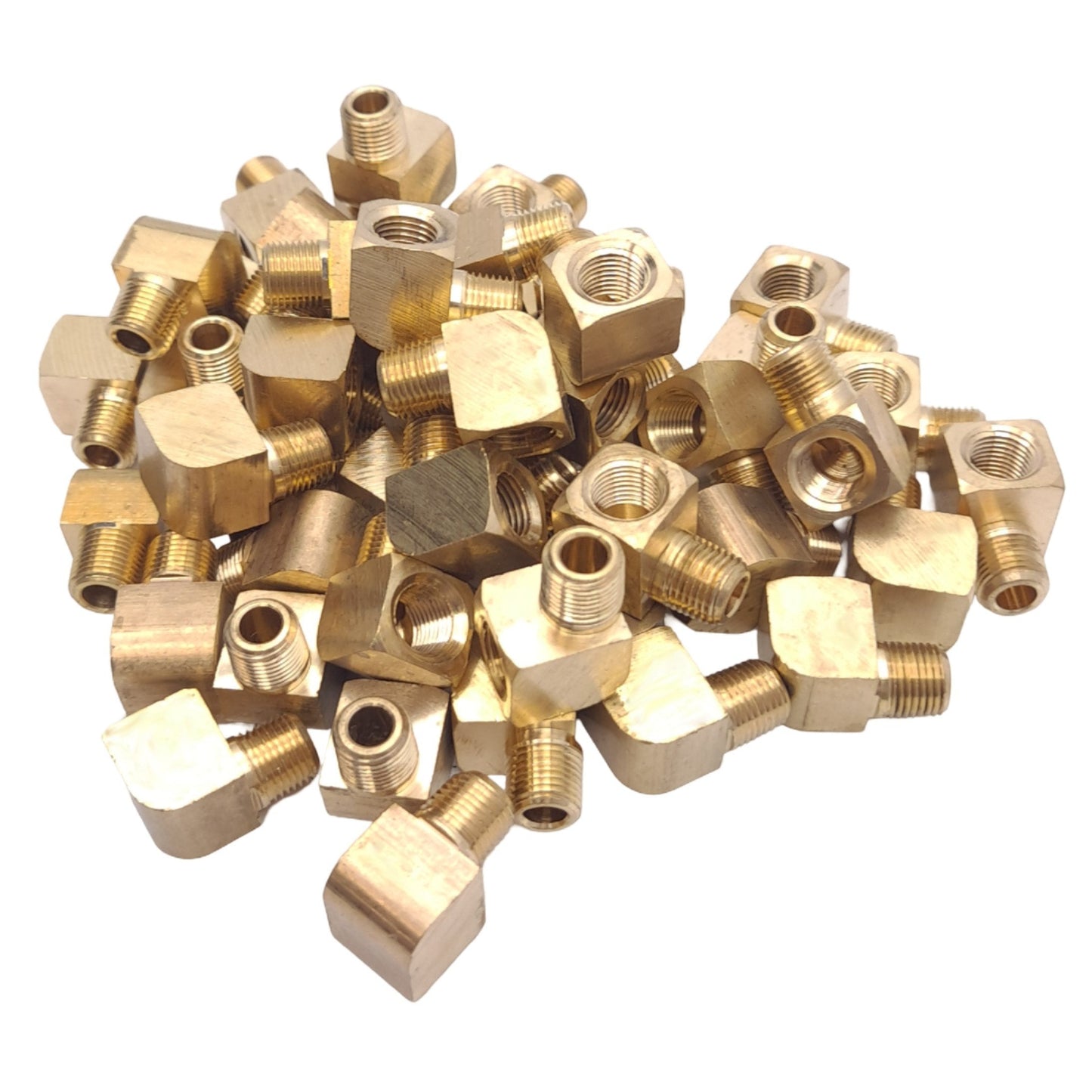 New Lot of 50 Midland 28156 Brass Street Elbows, 1/8 NPTF Male to Female, 1200 PSI