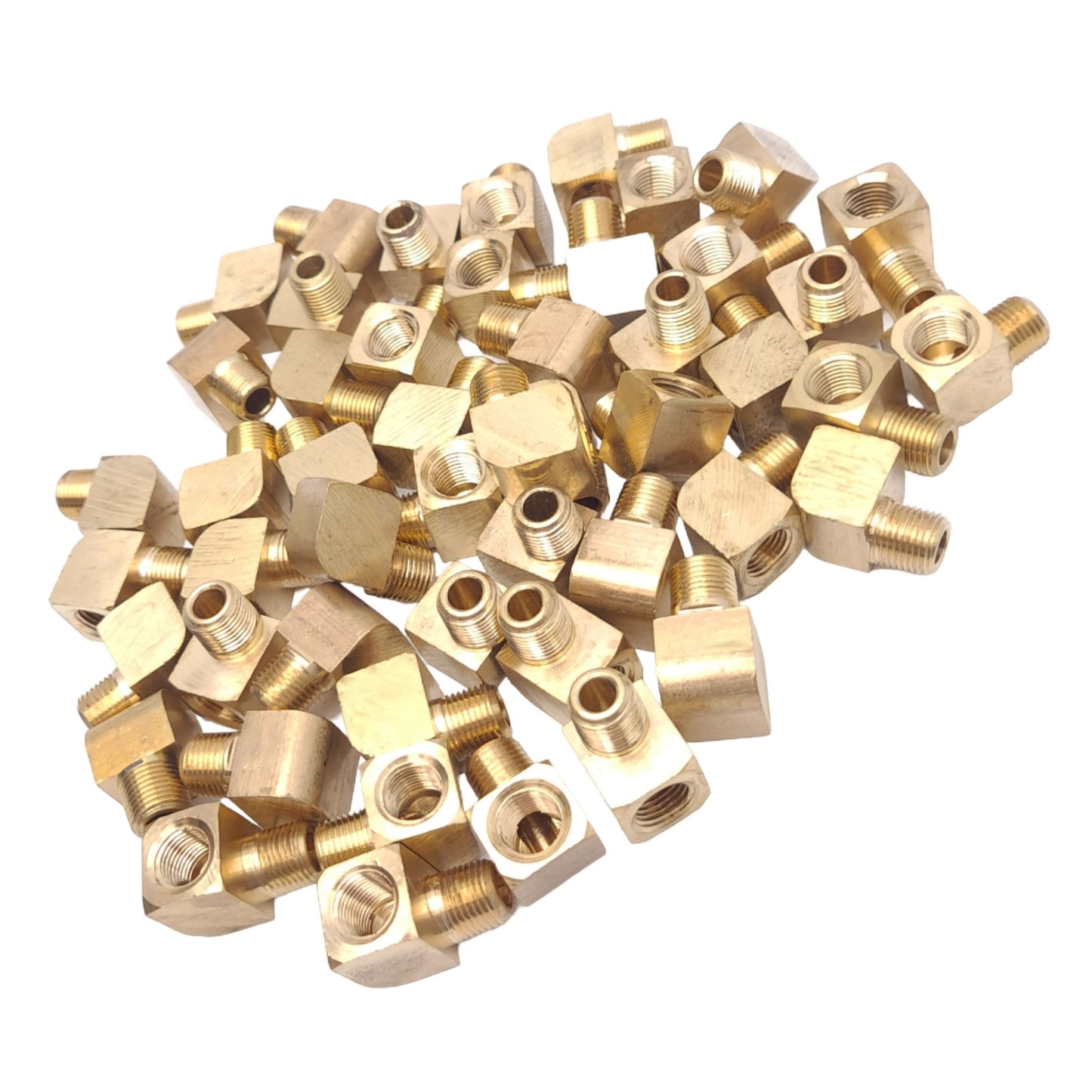 New Lot of 50 Midland 28156 Brass Street Elbows, 1/8 NPTF Male to Female, 1200 PSI