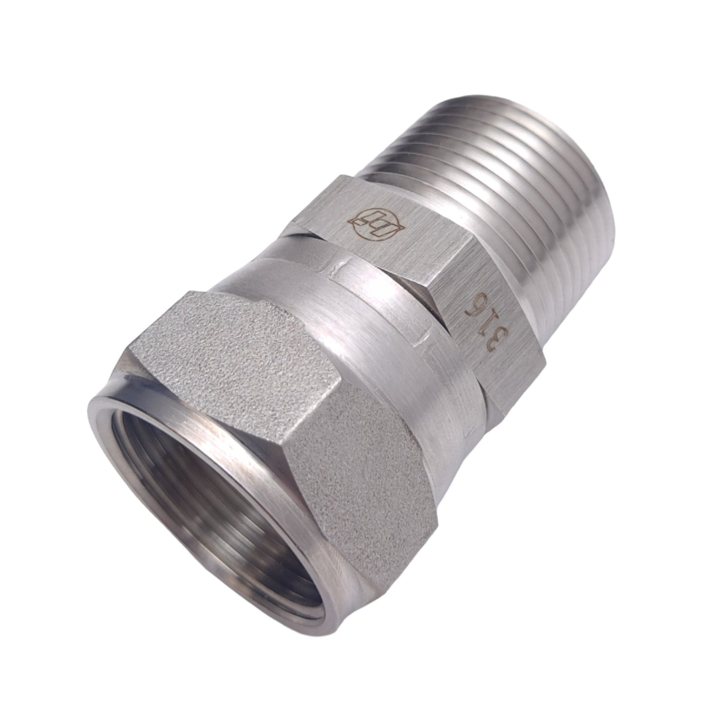 New Brennan 6505-06-06-SS Stainless Steel Adapter, 9/16 JIC to 3/8 NPTF, 6000PSI