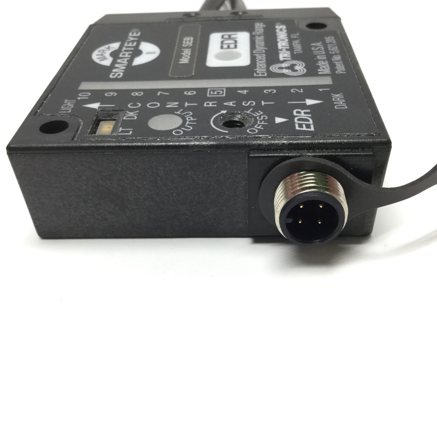 Used Tri-Tronics Model SEB SmartEye Mark II Photo Sensor Blue LED 12-24VDC w/ Fibers