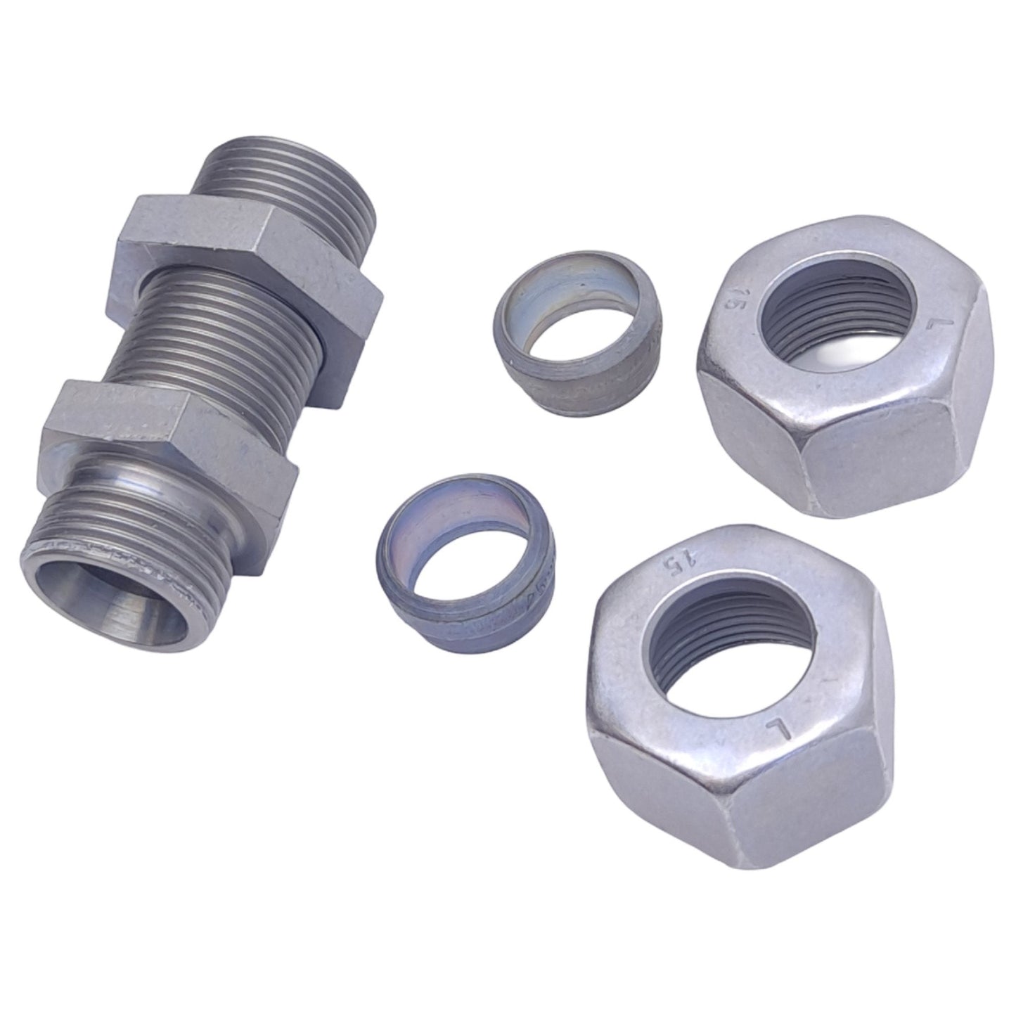 New Brennan D2700-LN-L15-L15 MBT Bulkhead Straight, ø15mm Tube, M22x1.5, 400bar Max