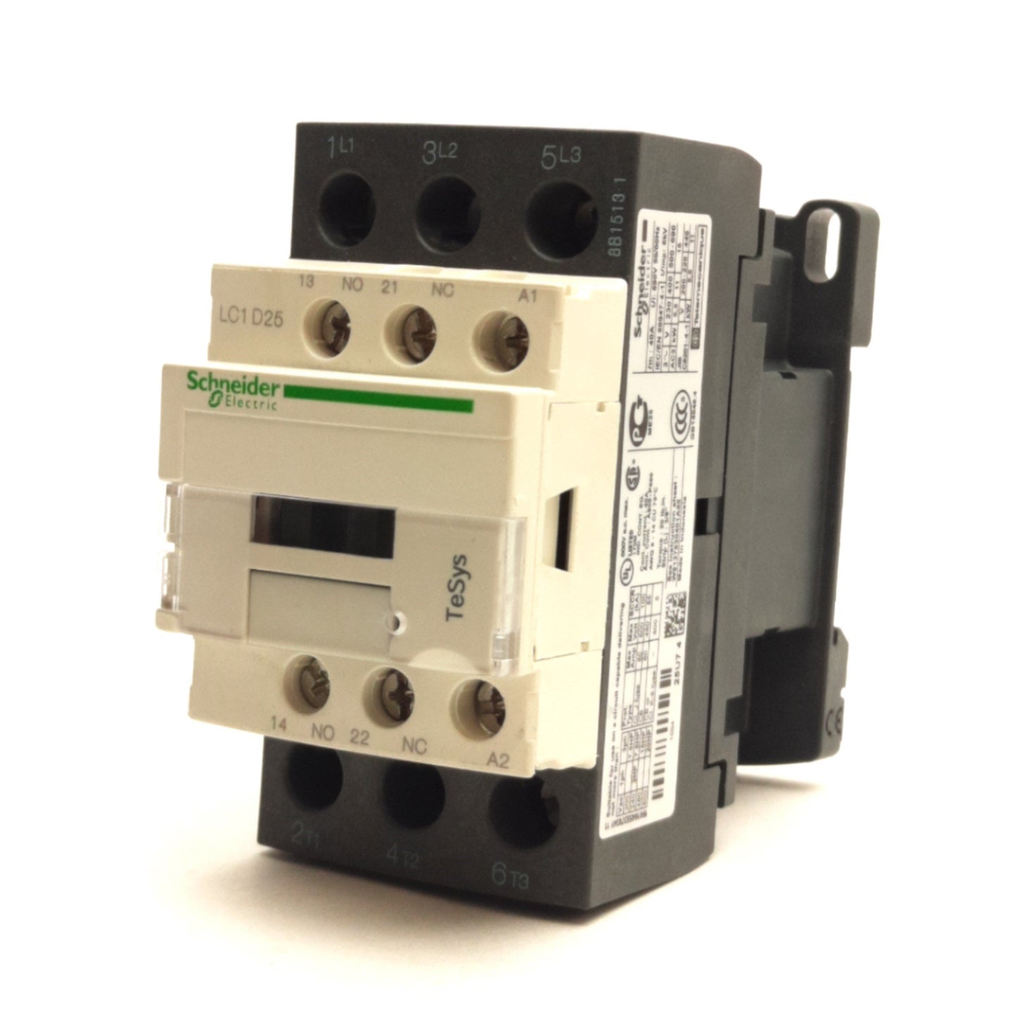 Used Schneider Electric LC1D25 Motor Contactor, 3PST-NO, 600VAC 40A, 230/240VAC Coil