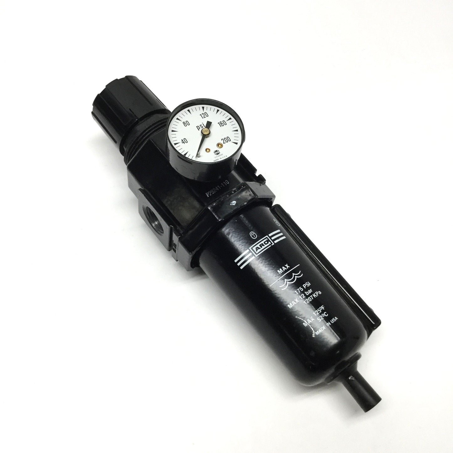Used ARO P29241-110 Filter/Regulator 5-125psi Set Pressure, 1/2" NPT, 40µm, 140cfm