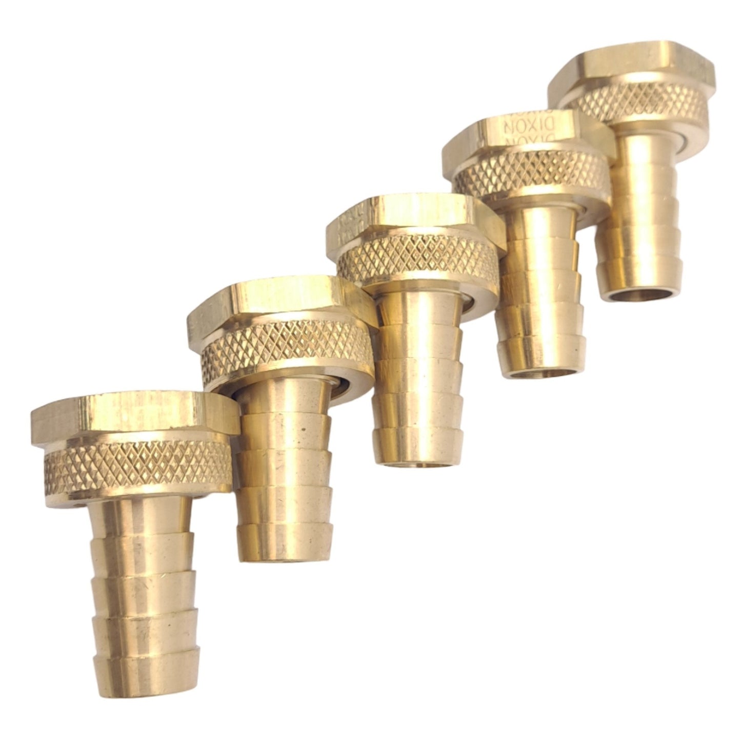 New Lot of 5 Dixon 5911012C Barb Hose Fittings, for 5/8in Hose, GHT 3/4in, 150 PSI