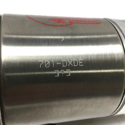 Used Bimba 701-DXDE Double-Rod End Air Cylinder Ø3" Bore, 1" Stroke, 3/8" NPT