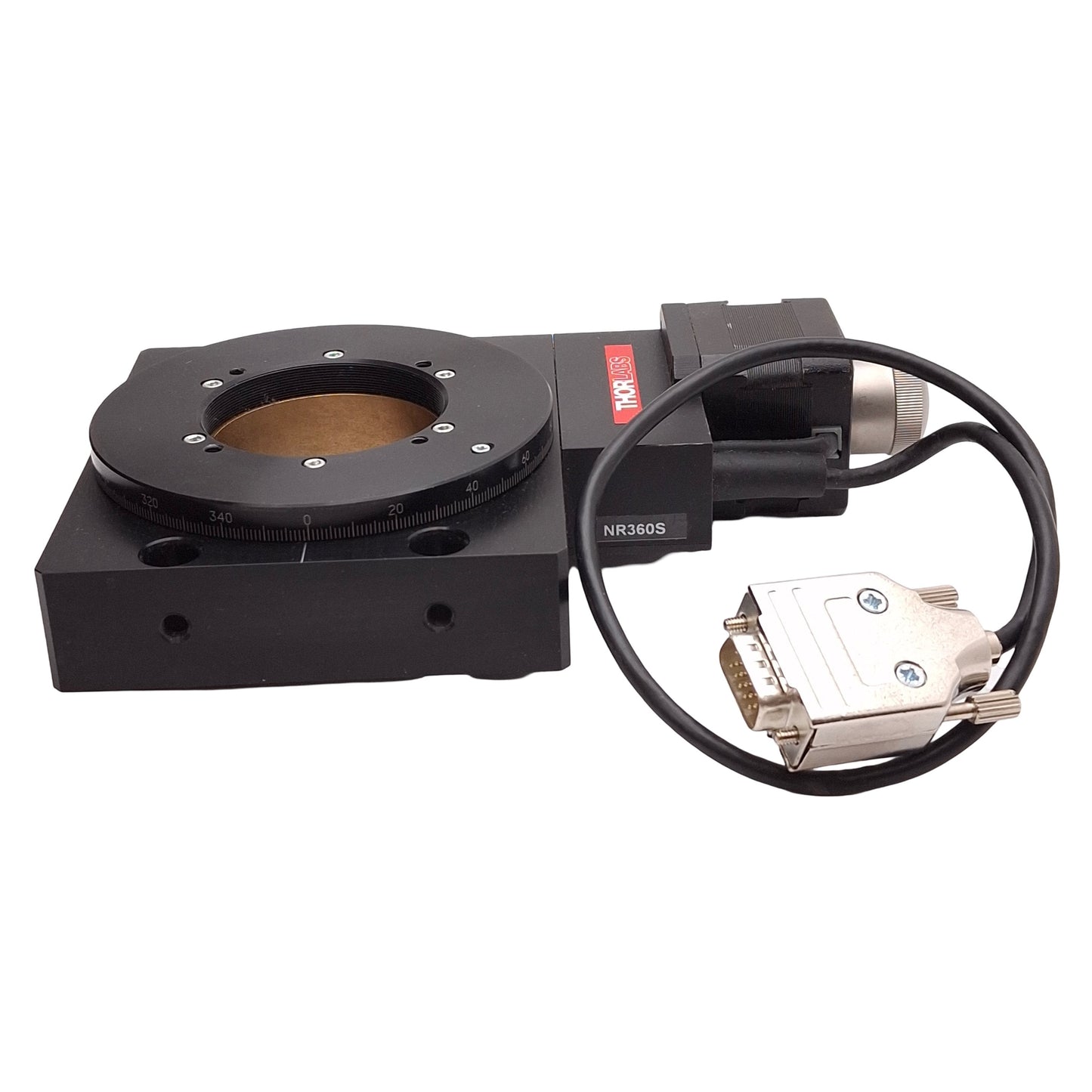 Used Thorlabs NR360S NanoRotator Stage, 360° Rotation, SM2-Threaded Center, 48VDC