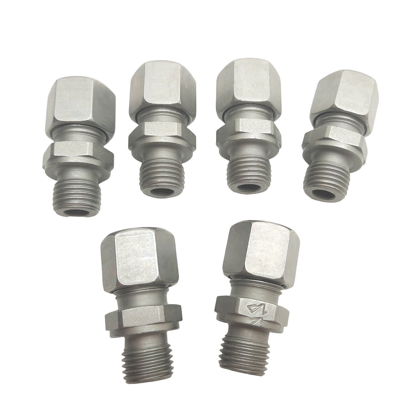 New Lot of 6 Brennan D8400-L10-14-CF DIN Straight Fitting M16x1.5 To M14x1.5 315 bar
