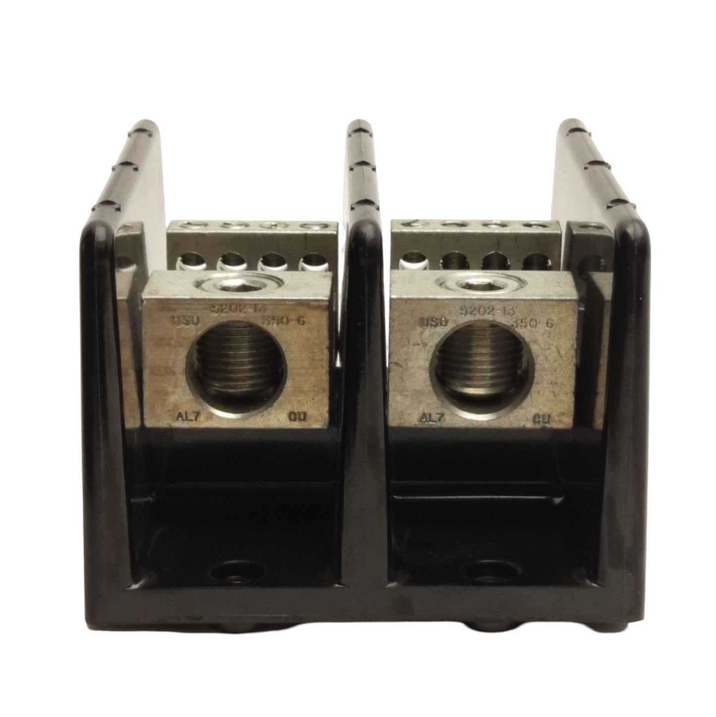 Used Cooper Bussman 16421-2 Power Distribution Block, 2-Pole, 1x6, 600V 310A