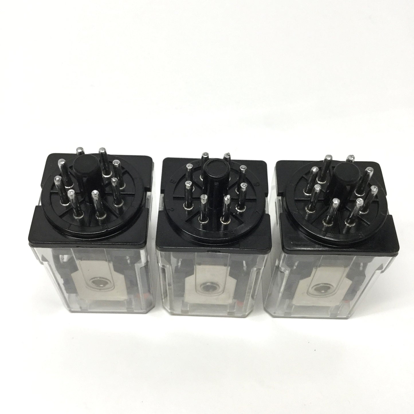 Used Lot of 3 Dayton 5YP80 Control Relays, 24VDC Coil, 10A 240VAC, DPDT, 8-Pin Octal