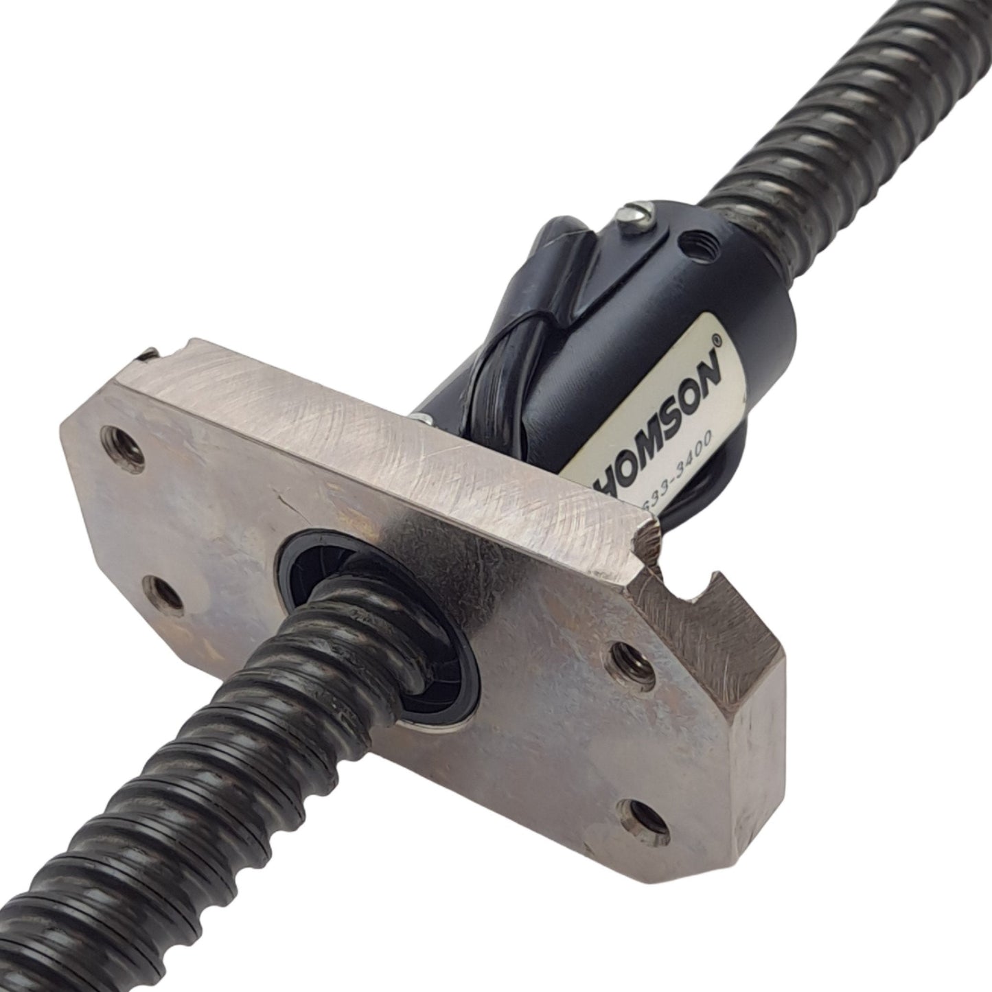 Used Thomson Linear Ball Screw Assembly, ø18mm, 15mm Lead, 18in Stroke, 40mm Shoulder