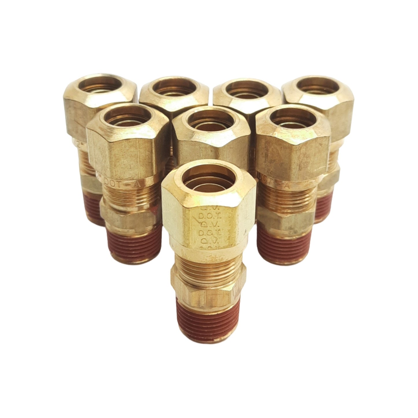 New Lot of 8 Midland 38081 Air Brake Adapter, ø1/2" Tube OD, 3/8" Male NPTF, 150PSI