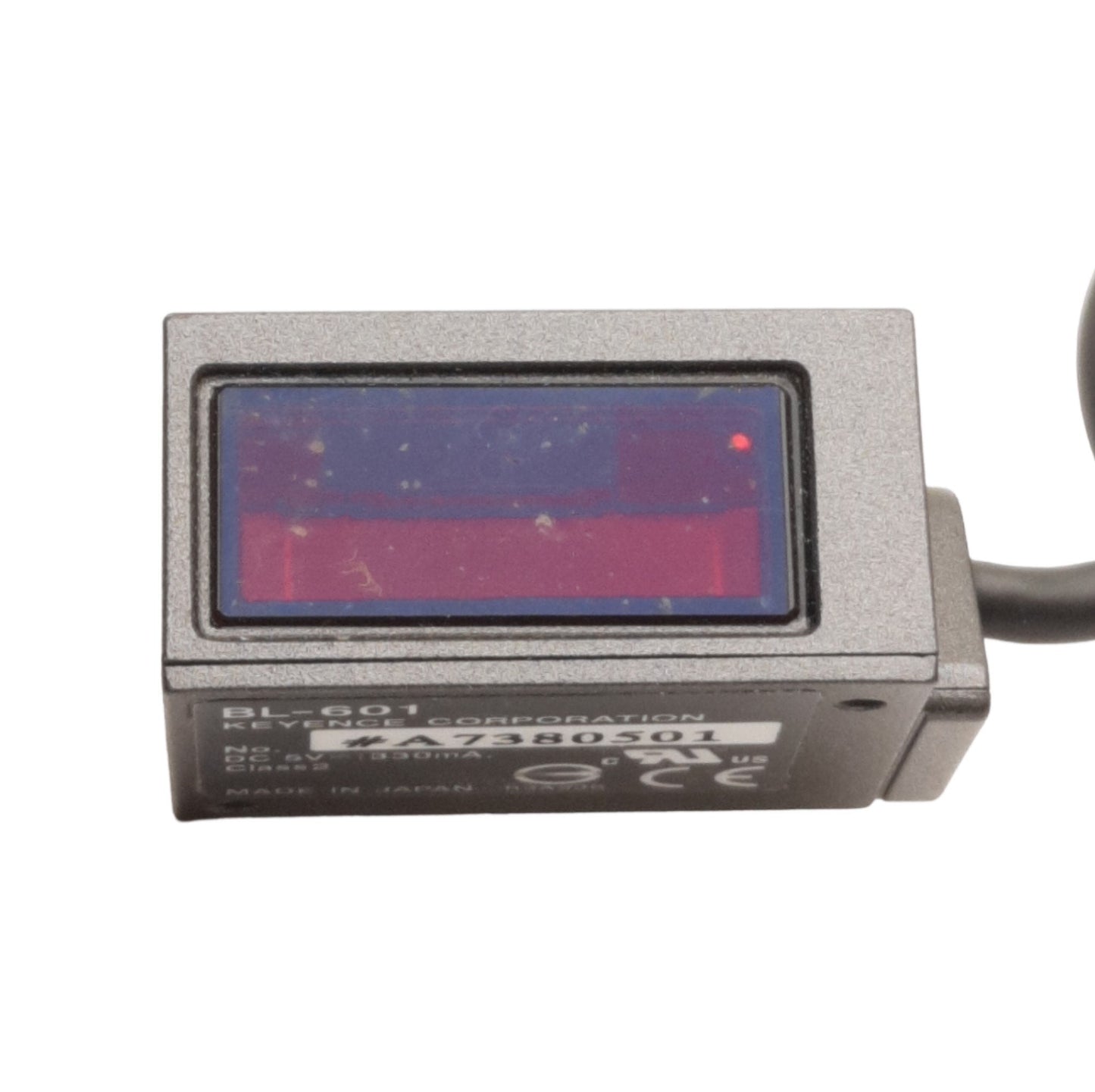 Used Keyence BL-601 Laser Barcode Scanner, Front Raster, 75-330mm, 24VDC NPN Output