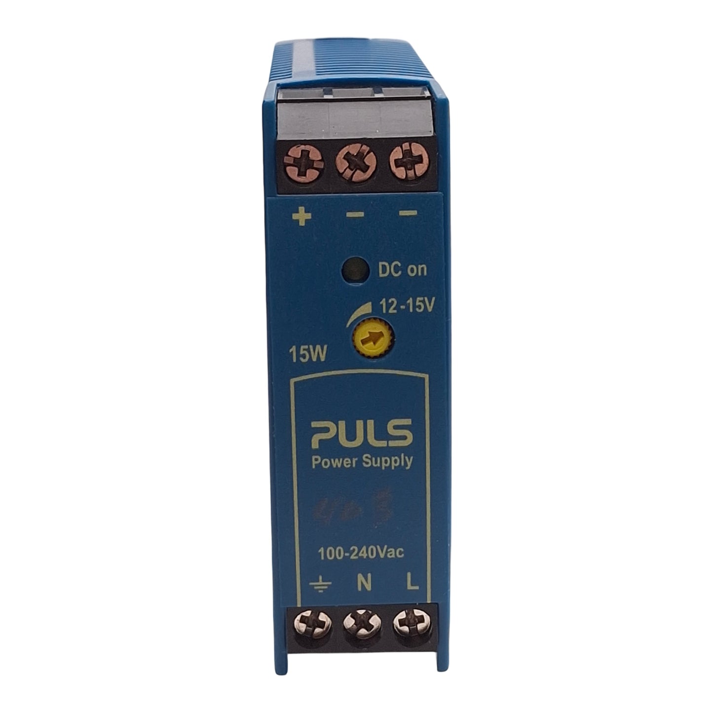 Used PULS ML15.121 PLC Power Supply, 100-240VAC / 110-300VDC In, 12-15VDC Out, 15W