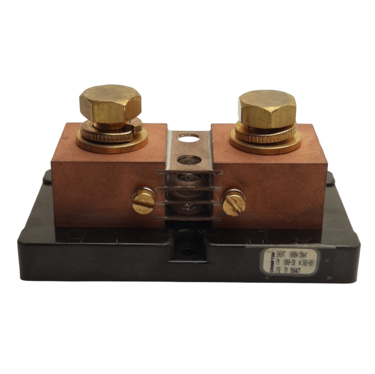 Used Crompton TM-1000-50 DC Ammeter/Current Shunt, 1000A Input, 50mV Output