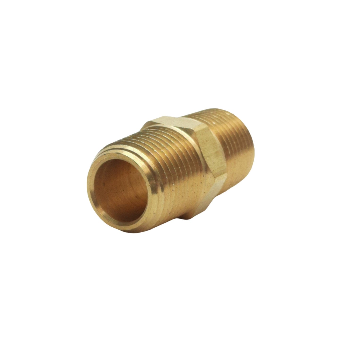New Lot of 12 Midland 28214 Brass Hex Fitting, 1/2in x 1/2in Male NPT, 1200psi